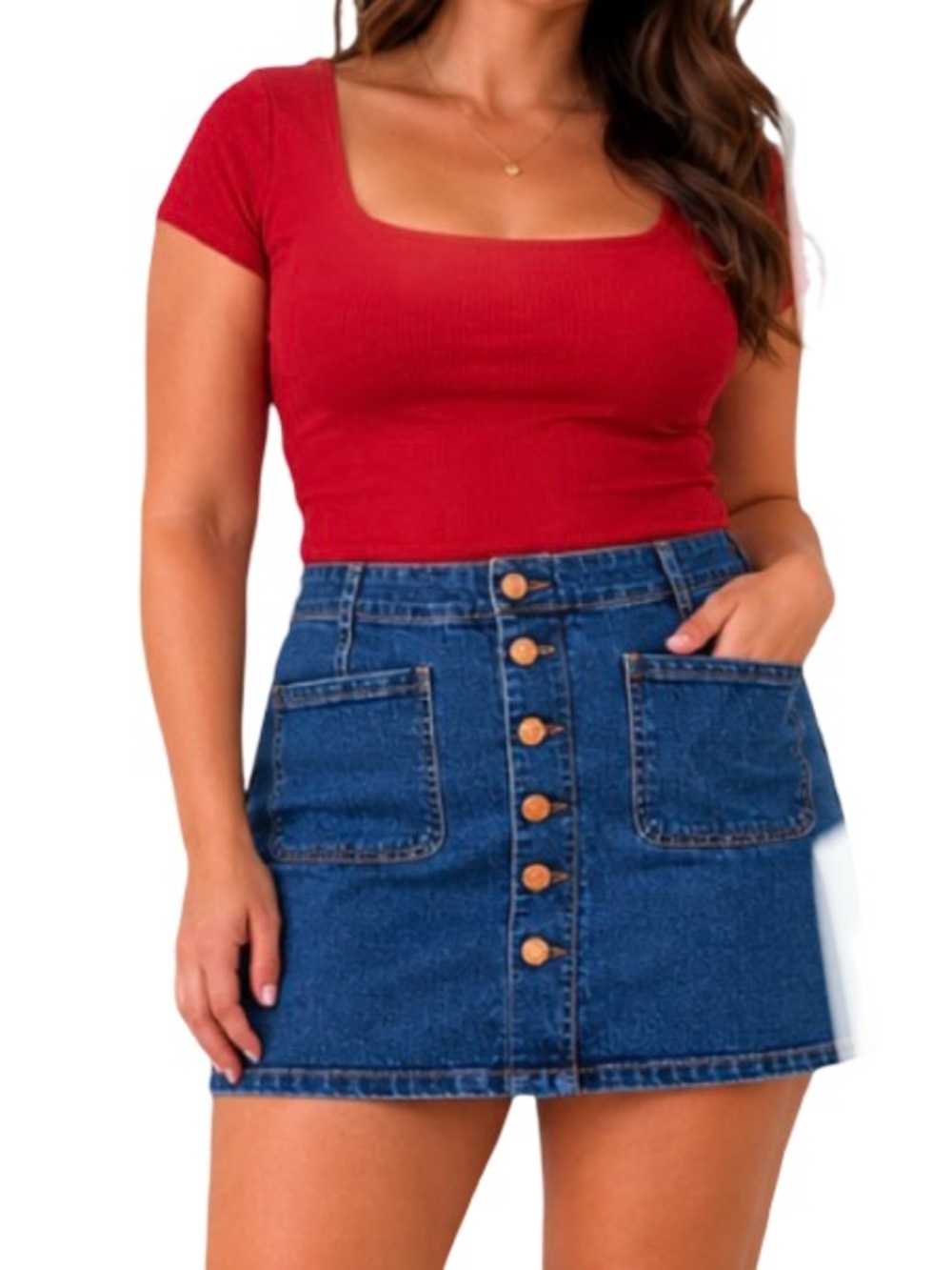 OAT New York Denim Button Fly Mini Skirt 32